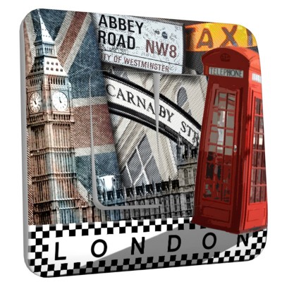 Interrupteur décoré double london phone
