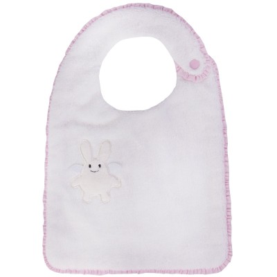 Bavoir ange lapin rose