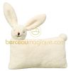 Coussin musical lapin ivoire (26cm)