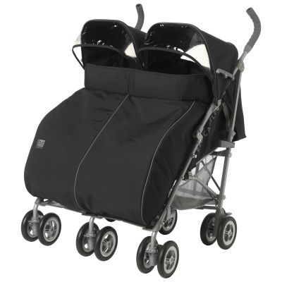Tablier double pour poussette canne double Twixx noir par Red Castle