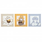 Lot de trois cadres de d�coration en bois Bill et Bono - Noukie's