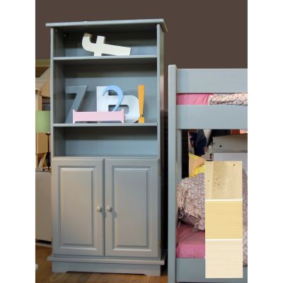 Biblioth�que Dominique finition : brut / naturel vernis / blanc pastel par Mathy by bols