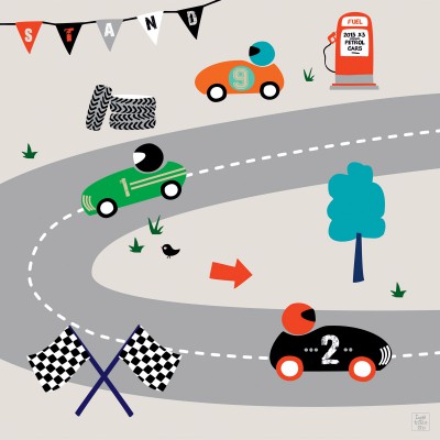 Tableau london racing by laëtitia ho (30 x 30 cm)