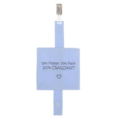 Attache-sucette coulissant 100% craquant bleu   par  BB & Co