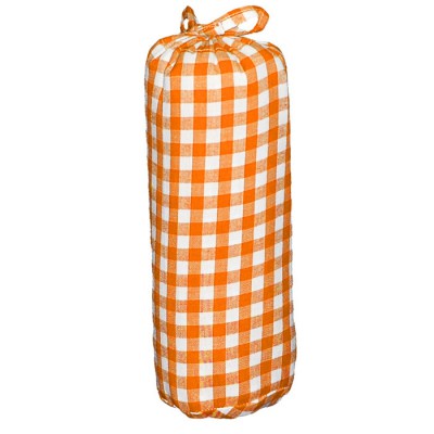 Drap housse gros carreaux orange (70 x 140 cm)