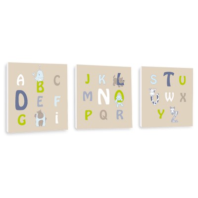 Tableau trio taupe alphabet (20 x 20 cm)