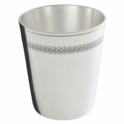 Timbale de bapt�me Lauriers (m�tal argent�) par Ercuis