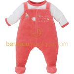 Pyjama velours Corail, rouge & co (pr�matur� � 12 mois) - Sucre d'orge