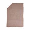 Plaid en coton Bambou Taupe Monogramme (75 x 100 cm)