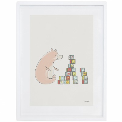 Poster encadré play blocks playtime by briagell perret (30 x 40 cm)
