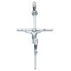 Pendentif Croix et Christ fil carr� ( Or blanc)