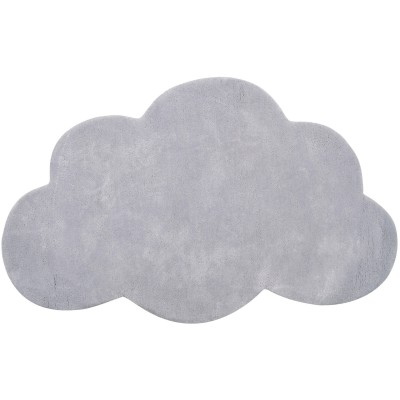 Tapis coton nuage gris clair (64 x 100 cm)