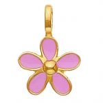 Pendentif Fleur Laqu� rose (or jaune) - Berceau magique bijoux