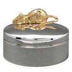 Bo�te Ma Premi�re Dent avec souris couch�e (m�tal argent�) - Orf�vrerie de Cr�vigny 