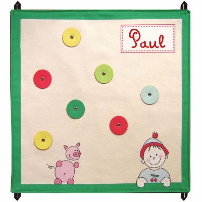 Pêle mêle crème et vert personnalisable (48 x 48 cm)