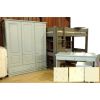 Armoire 3 portes Dominique en laqu� : us� / patin� / antique (12 teintes)