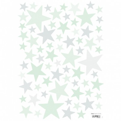 Stickers a3 my superstar soft green by sophie cordier (29,7 x 42 cm)