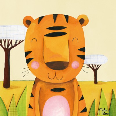 Tableau moka le tigre by melie melane (30 x 30 cm)