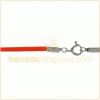 Collier cordon en coton rouge (fermoir argent)