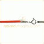 Collier cordon en coton rouge (fermoir argent) - Berceau magique bijoux