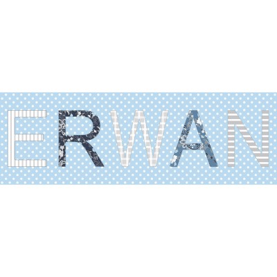 Tableau garçon paisley personnalisable 5 lettres (60 x 20 cm)