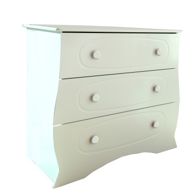 Commode blanche perle (3 tiroirs)