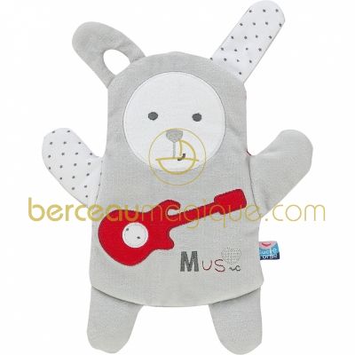 Marionnette doudou Pretty gris par Sucre d'orge