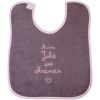 Bavoir ''Aussi jolie que maman'' taupe / rose