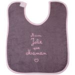 Bavoir ''Aussi jolie que maman'' taupe / rose - BB & Co