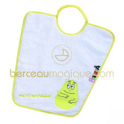 Bavoir maternelle Barbapapa jaune par Babycalin