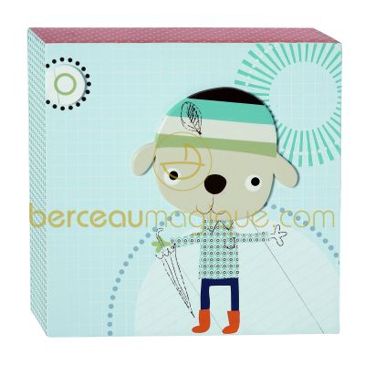 Cadre mural l'ourson Scrapbook bleu (20 x 20 cm) par Mamas and Papas