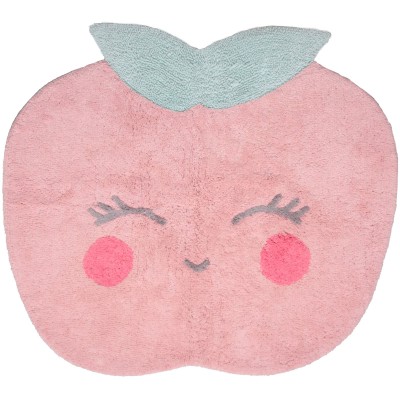 Tapis lavable candy apple rose (100 x 100 cm)