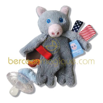 Doudou attache sucette Messy par Snoozebaby