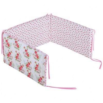 Tour de lit bébé floral rose (pour lits 60 x 120 et 70 x 140 cm)