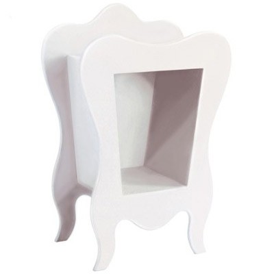 Chevet design volute finition laqué blanc