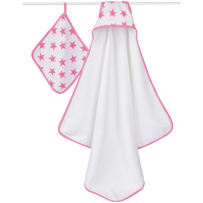 Set de bain rose et blanc fluo pink 2 pièces (88 x 88 cm)