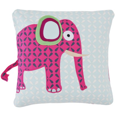 Coussin wildlife eléphant rose (40 x 40 cm)