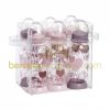 Set de 6 biberons 260 ml B�b� d'amour Poudr� rose