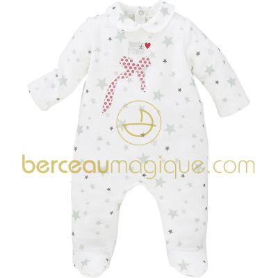 Pyjama velours Pretty gris (1 mois au 24 mois) par Sucre d'orge