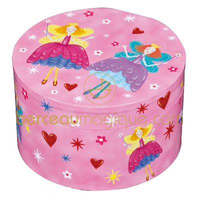 Boite � musique ronde princesse f�e rose par Trousselier