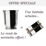 OFFRE SPECIALE : Timbale Perles argent 925� + Rond de serviette offert - Ercuis