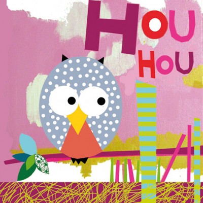 Tableau houhou la chouette by clémence g. (30 x 30 cm)