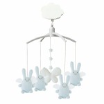 Mobile musical Ange lapin bleu - Trousselier