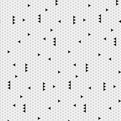 Papier peint quadrilllage triangles noirs et blancs by claudia soria (2,5 m)