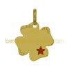 Pendentif Tr�fle laqu� rouge (Or jaune)