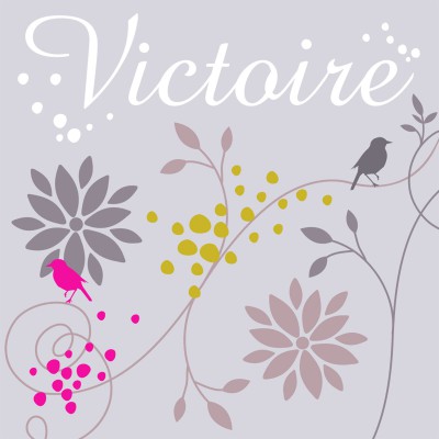 Tableau fleurs victoire personnalisable (20 x 20 cm)