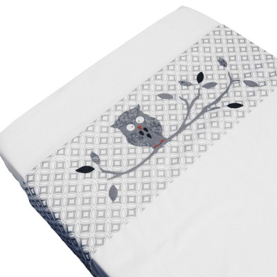 Drap de lit hibou gris (120 x 150 cm)