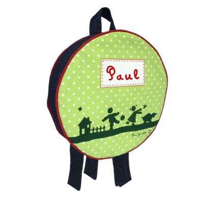 Sac � dos vert � pois personnalisable par Les Griottes