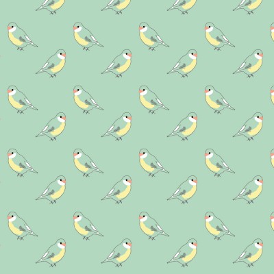 Papier peint vert oiseaux