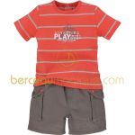 Ensemble T-shirt et short Corail, rouge & co (3 mois au 24 mois) - Sucre d'orge